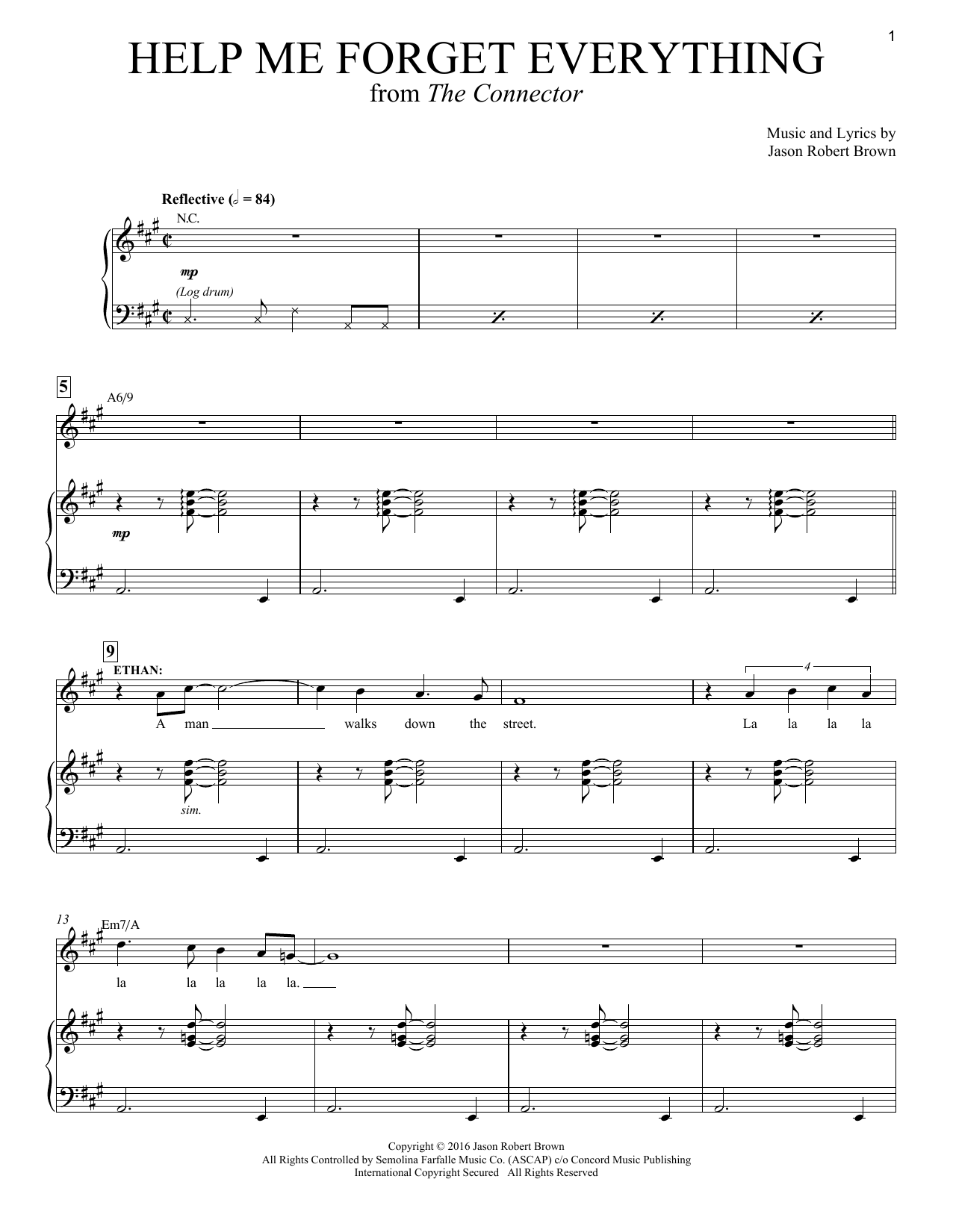 Jason Robert Brown Help Me Forget Everything (from The Connector) sheet music notes and chords. Download Printable PDF.