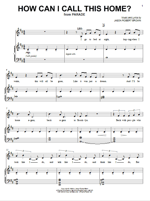 Jason Robert Brown How Can I Call This Home? (from Parade) sheet music notes and chords. Download Printable PDF.