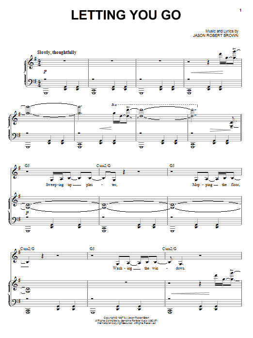 Jason Robert Brown Letting You Go sheet music notes and chords. Download Printable PDF.