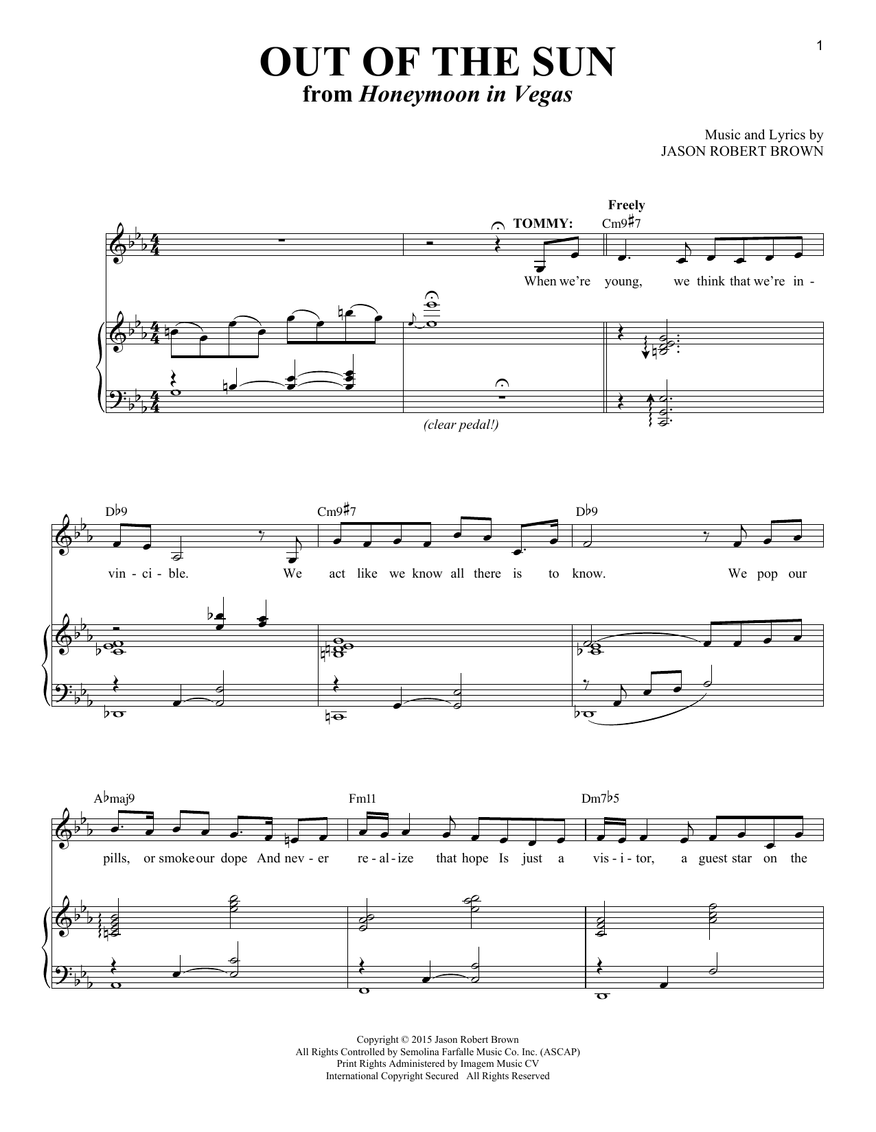 Jason Robert Brown Out Of The Sun sheet music notes and chords. Download Printable PDF.