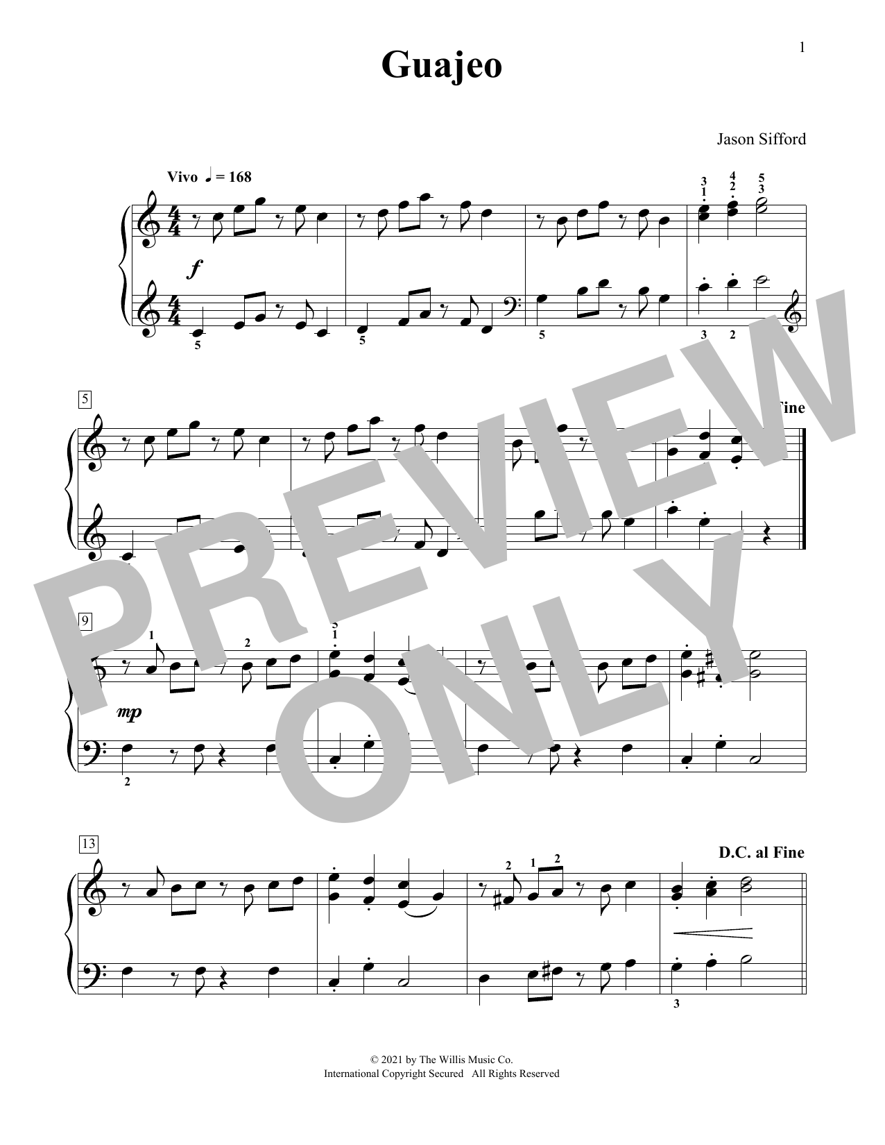 Learn to play Jason Sifford Guajeo sheet music for Piano Duet in minutes. Price: 6.9900$ Jason Sifford Guajeo sheet music notes and chords arranged for Piano Duet