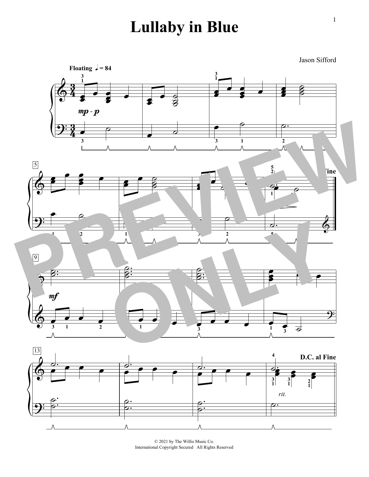Learn to play Jason Sifford Lullaby In Blue sheet music for Piano Duet in minutes. Price: 6.9900$ Jason Sifford Lullaby In Blue sheet music notes and chords arranged for Piano Duet