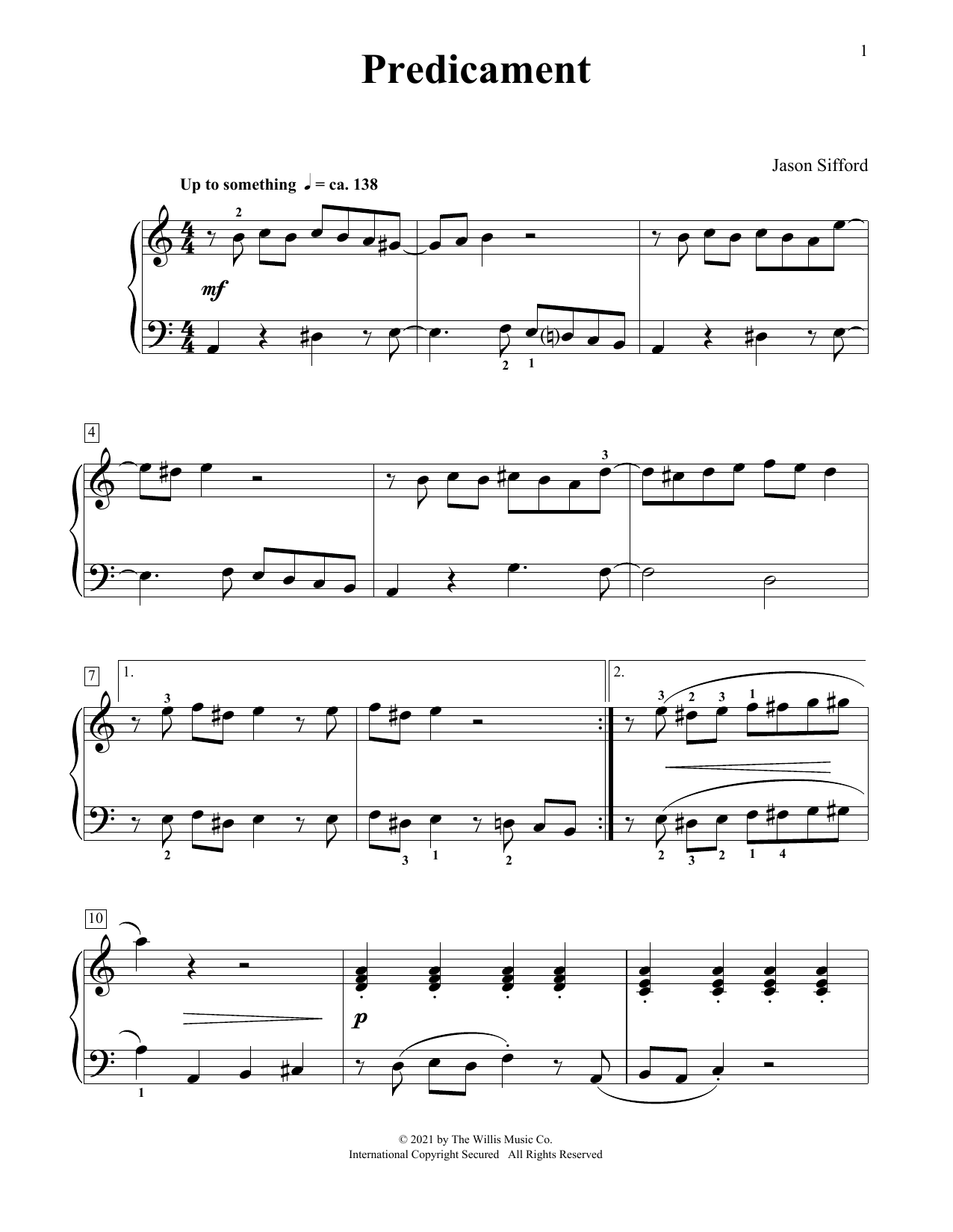 Learn to play Jason Sifford Predicament sheet music for Piano Duet in minutes. Price: 6.9900$ Jason Sifford Predicament sheet music notes and chords arranged for Piano Duet