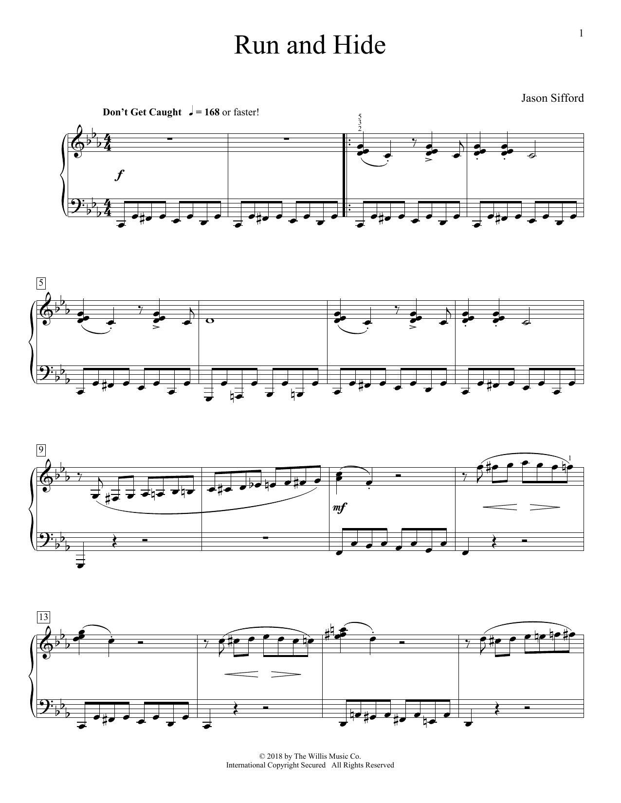 Jason Sifford Run And Hide sheet music notes and chords. Download Printable PDF.