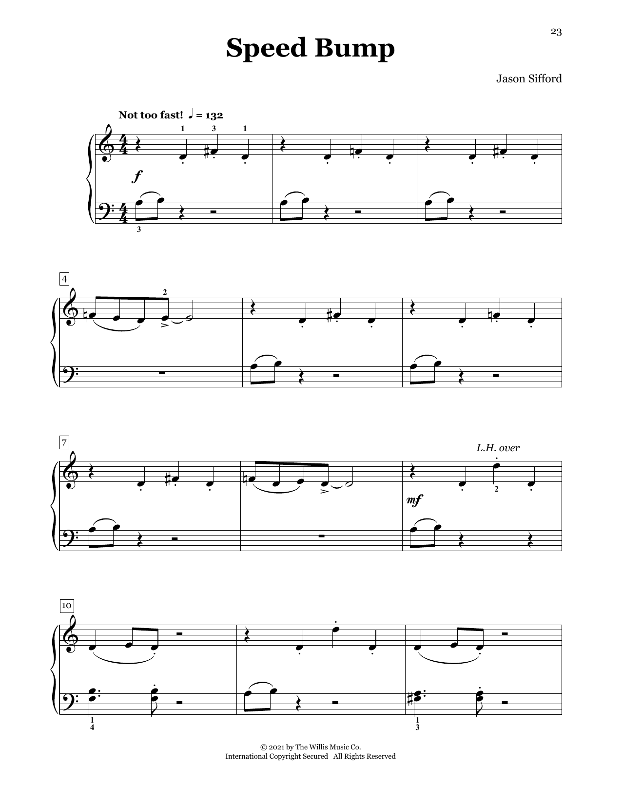 Learn to play Jason Sifford Speed Bump sheet music for Piano Duet in minutes. Price: 7.8900$ Jason Sifford Speed Bump sheet music notes and chords arranged for Piano Duet