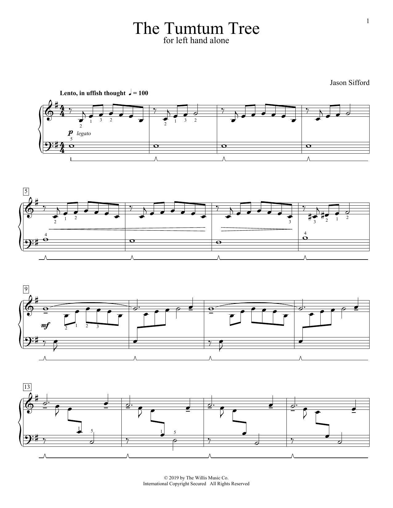 Learn to play Jason Sifford The Tumtum Tree sheet music for Educational Piano in minutes. Price: 6.9900$ Jason Sifford The Tumtum Tree sheet music notes and chords arranged for Educational Piano