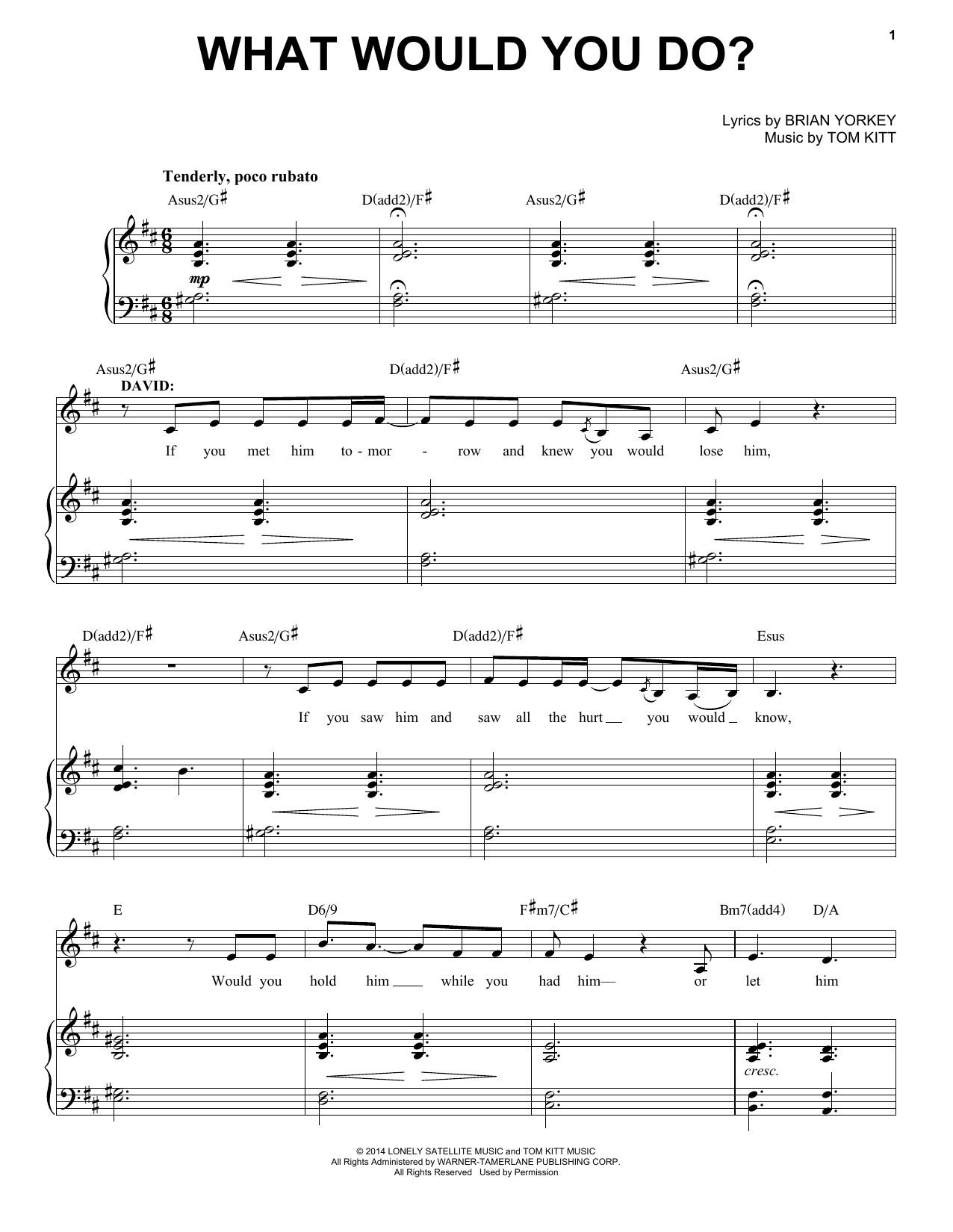 Jason Tam What Would You Do? (from If/Then: A New Musical) sheet music notes and chords. Download Printable PDF.