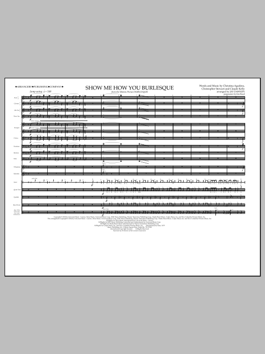 Jay Dawson Show Me How You Burlesque - Full Score sheet music notes and chords. Download Printable PDF.