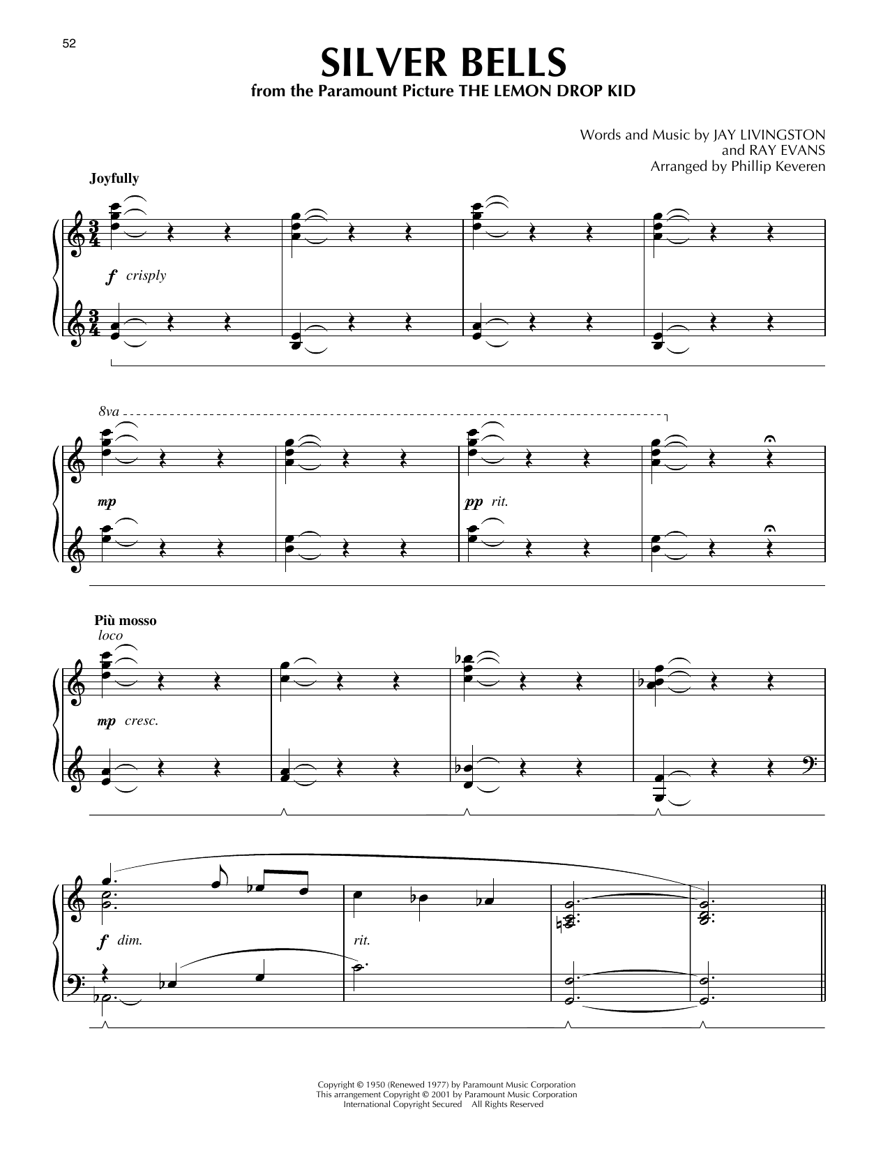 Jay Livingston & Ray Evans Silver Bells [Jazz version] (arr. Phillip Keveren) sheet music notes and chords. Download Printable PDF.