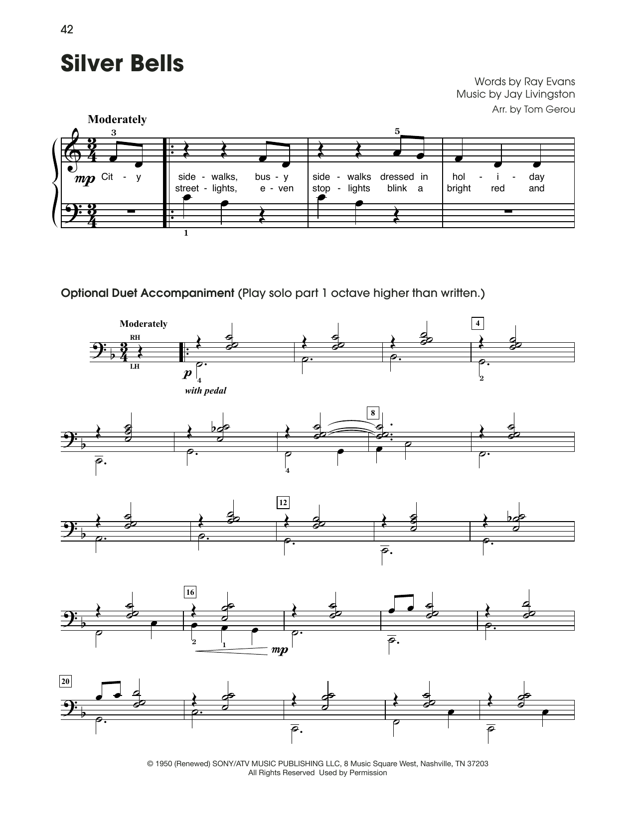 Jay Livingston Silver Bells (arr. Tom Gerou) sheet music notes and chords. Download Printable PDF.