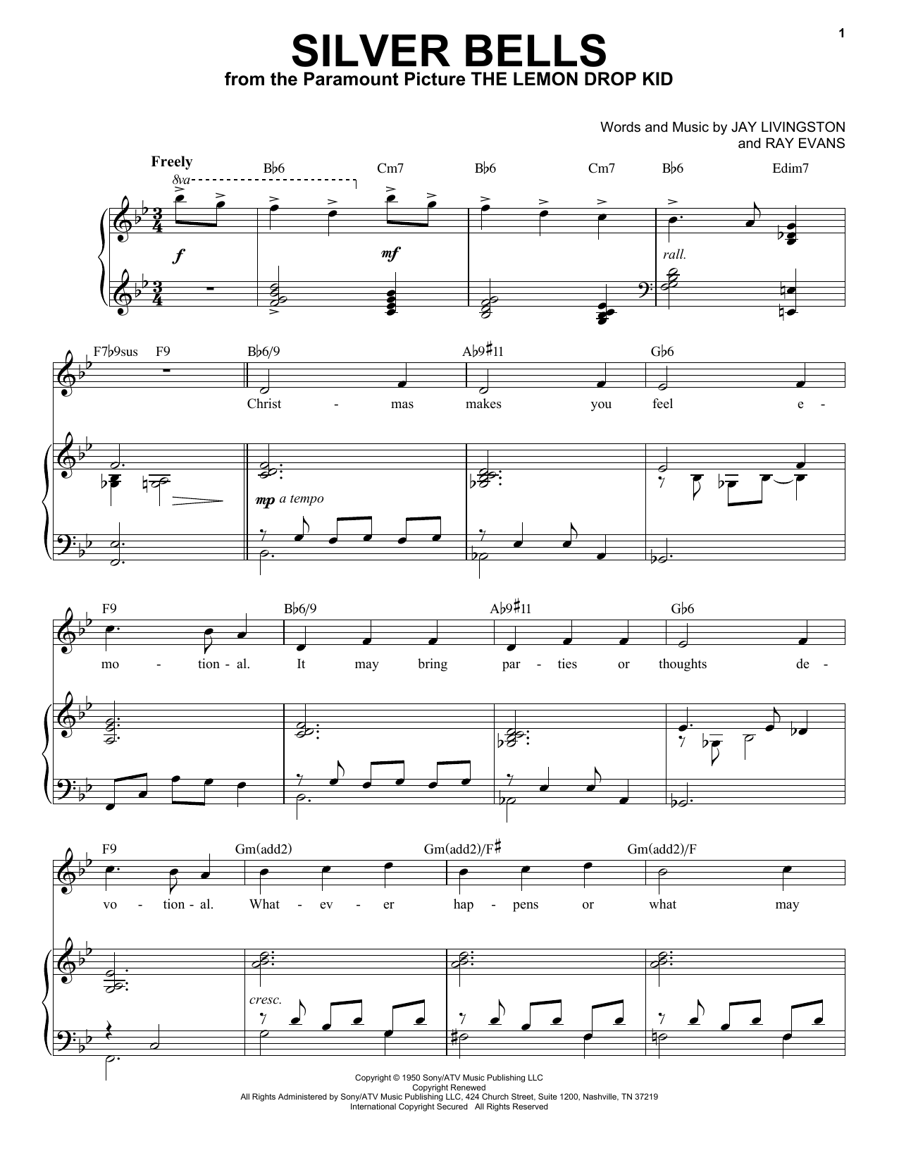 Jay Livingston Silver Bells [Jazz Version] (arr. Brent Edstrom) sheet music notes and chords. Download Printable PDF.