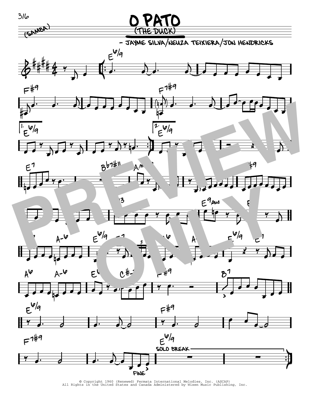 Learn to play Jayme Silva O Pato (The Duck) sheet music for Real Book – Melody & Chords in minutes. Price: 5.9900$ Jayme Silva O Pato (The Duck) sheet music notes and chords arranged for Real Book – Melody & Chords