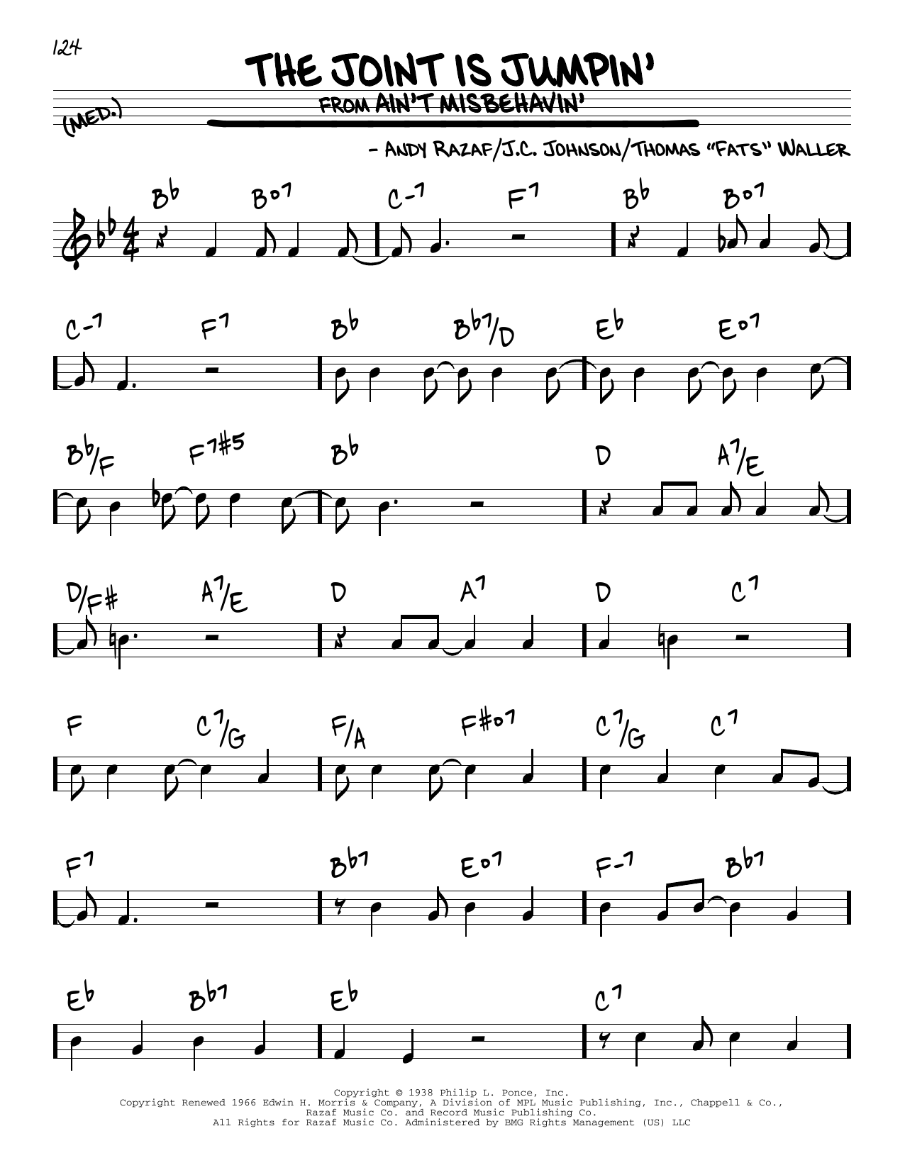Learn to play J.C. Johnson The Joint Is Jumpin' sheet music for Real Book – Melody & Chords in minutes. Price: 5.9900$ J.C. Johnson The Joint Is Jumpin' sheet music notes and chords arranged for Real Book – Melody & Chords