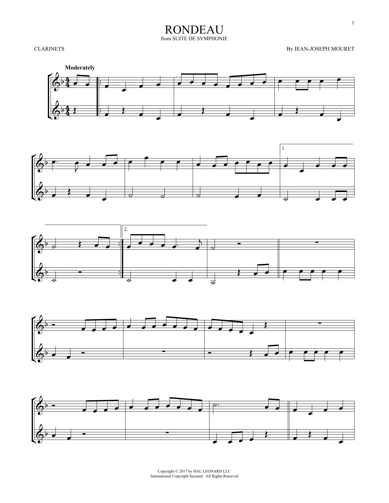 Jean-Joseph Mouret Fanfare Rondeau sheet music notes and chords. Download Printable PDF.