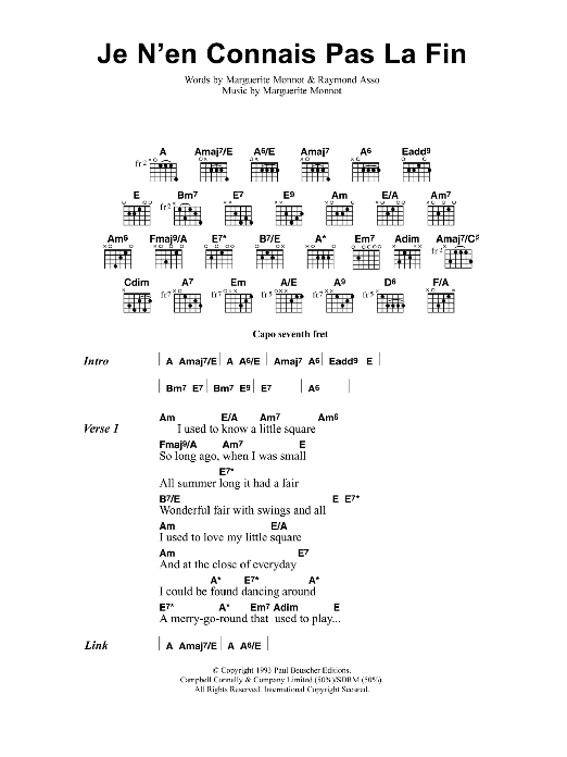 Jeff Buckley Je N'en Connais Pas La Fin sheet music notes and chords. Download Printable PDF.