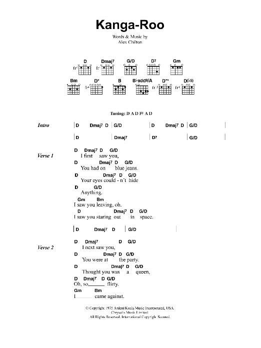 Jeff Buckley Kangaroo sheet music notes and chords. Download Printable PDF.