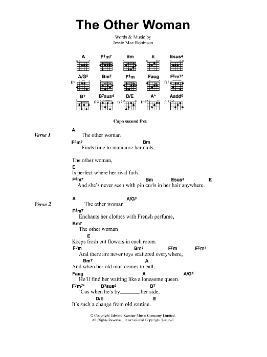 Jeff Buckley The Other Woman sheet music notes and chords. Download Printable PDF.