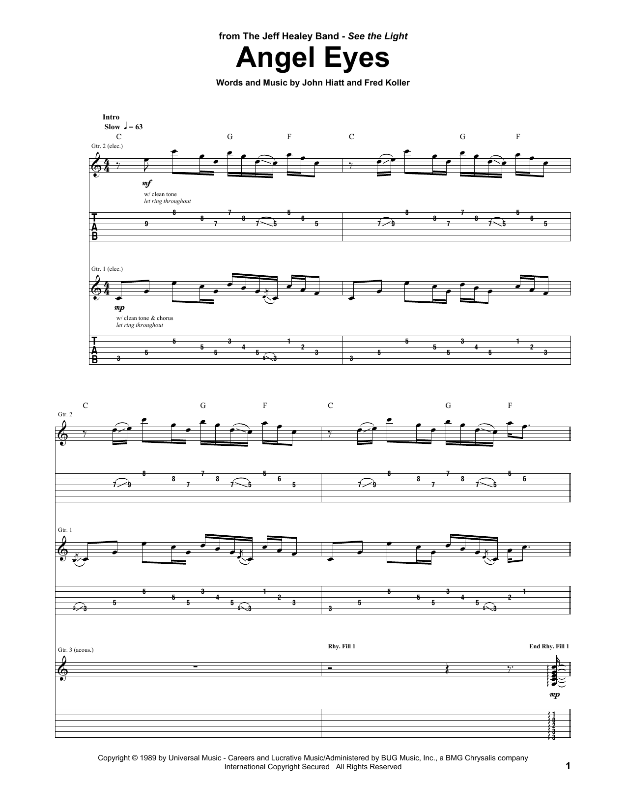Learn to play Jeff Healey Band Angel Eyes sheet music for Guitar Tab in minutes. Price: 7.8900$ Jeff Healey Band Angel Eyes sheet music notes and chords arranged for Guitar Tab
