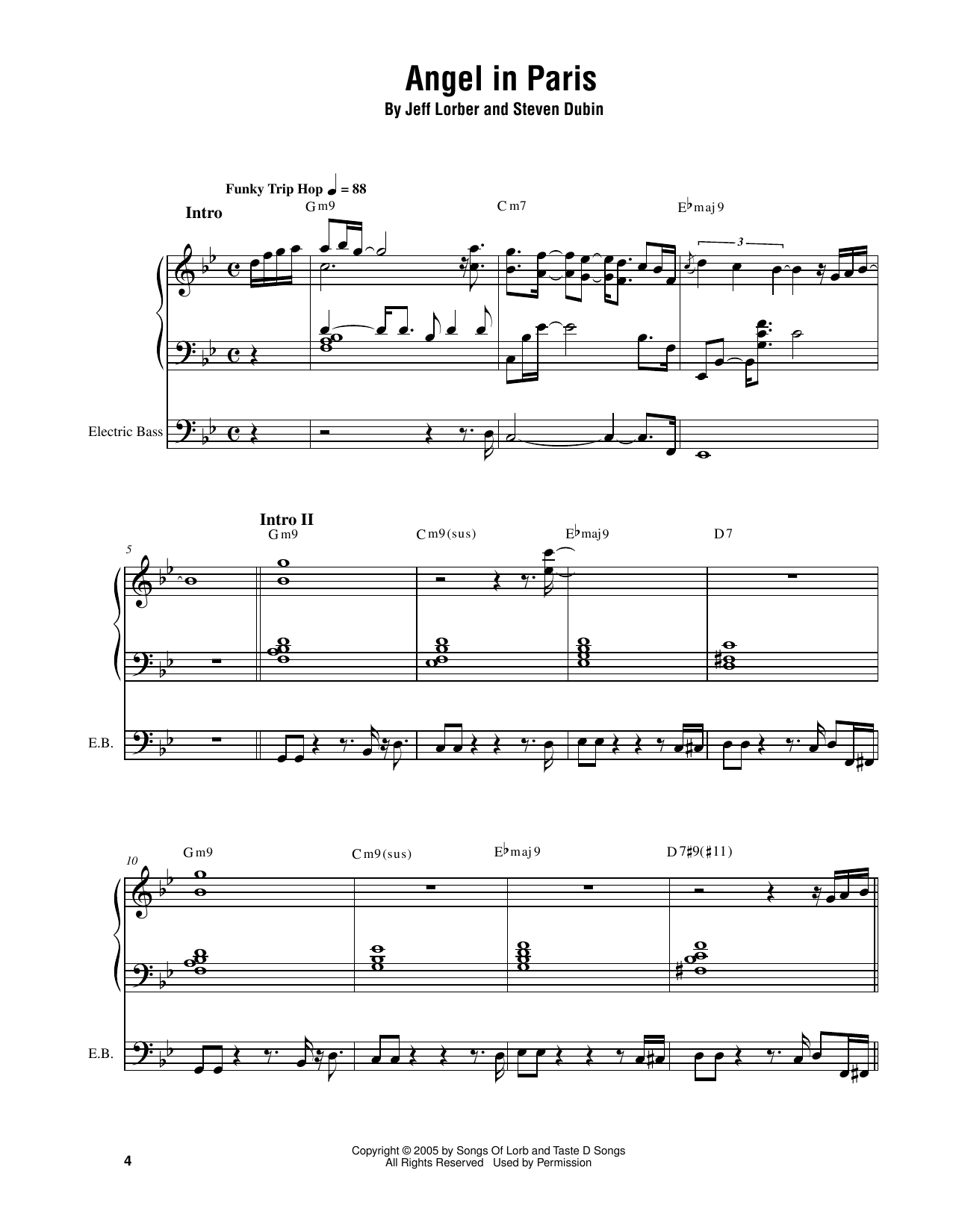 Jeff Lorber Angel In Paris sheet music notes and chords. Download Printable PDF.