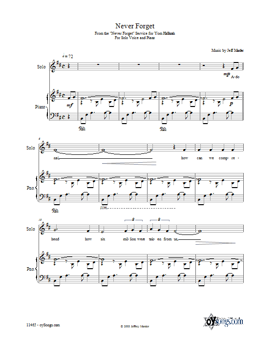 Learn to play Jeff Marder Never Forget sheet music for Piano, Vocal & Guitar Chords (Right-Hand Melody) in minutes. Price: 6.9900$ Jeff Marder Never Forget sheet music notes and chords arranged for Piano, Vocal & Guitar Chords (Right-Hand Melody)
