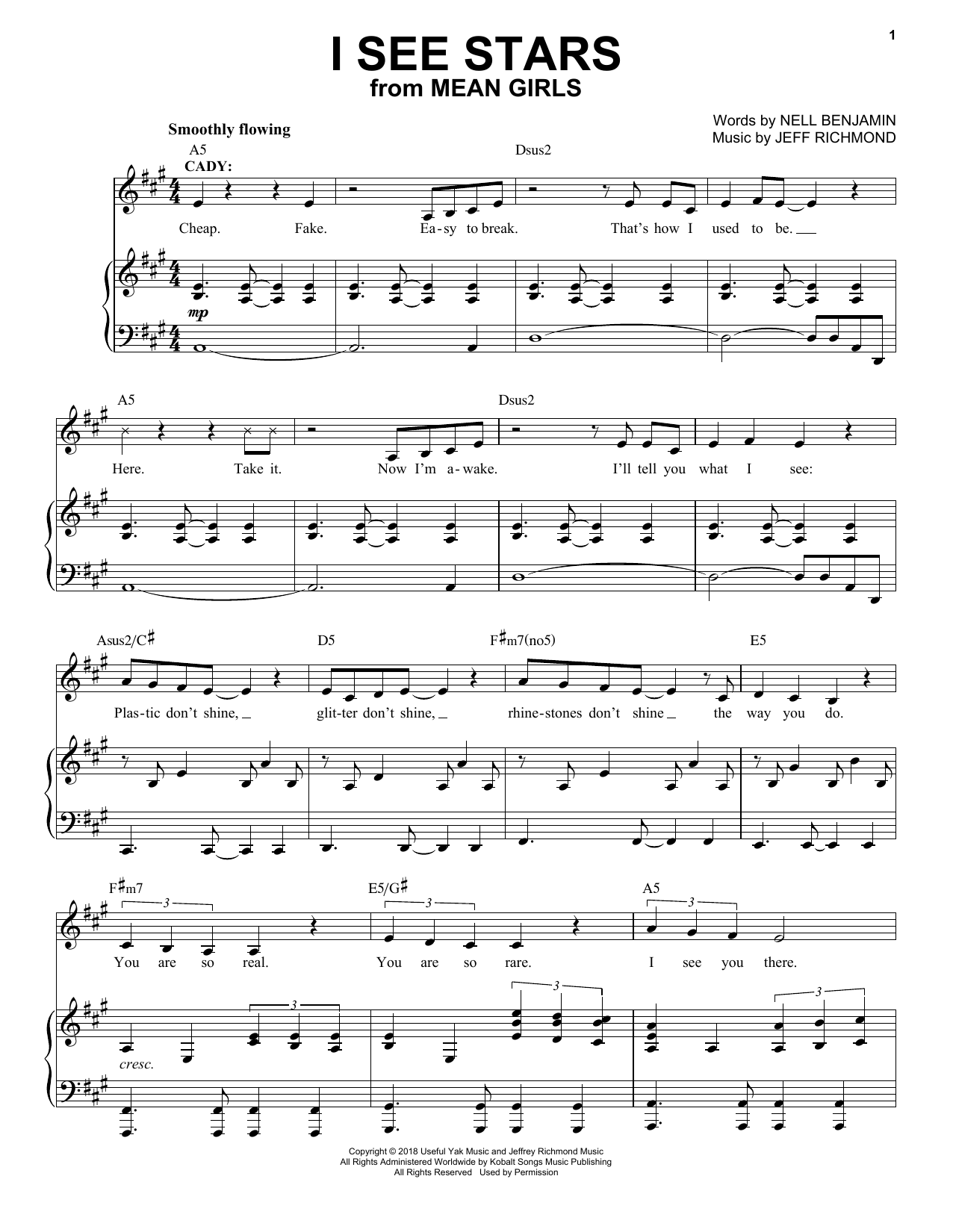 Jeff Richmond & Nell Benjamin I See Stars (from Mean Girls: The Broadway Musical) sheet music notes and chords. Download Printable PDF.