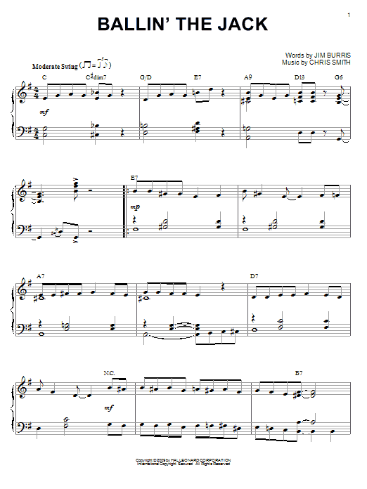 Jelly Roll Morton Ballin' The Jack (arr. Brent Edstrom) sheet music notes and chords arranged for Piano Solo