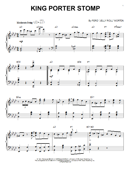 Learn to play Jelly Roll Morton King Porter Stomp (arr. Brent Edstrom) sheet music for Piano Solo in minutes. Price: 7.8900$ Jelly Roll Morton King Porter Stomp (arr. Brent Edstrom) sheet music notes and chords arranged for Piano Solo