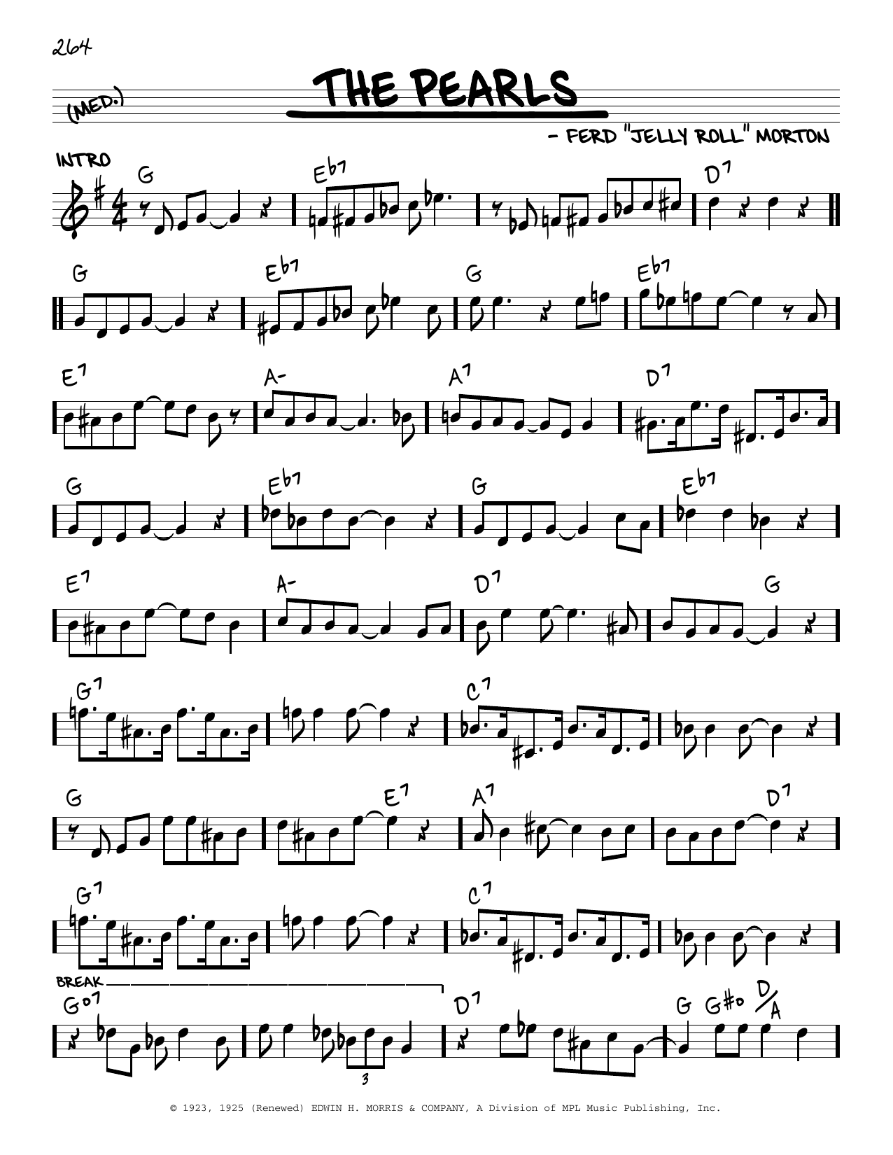 Jelly Roll Morton The Pearls (arr. Robert Rawlins) sheet music notes and chords arranged for Real Book – Melody, Lyrics & Chords