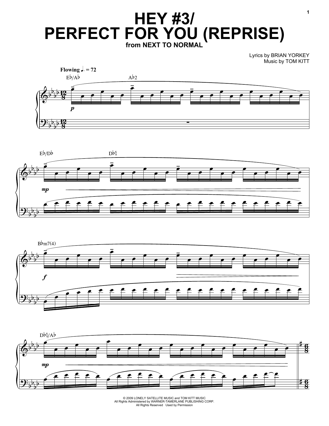 Learn to play Jennifer Damiano & Adam Chanler-Berat Hey #3/Perfect For You (Reprise) (from Next to Normal) sheet music for Piano & Vocal in minutes. Price: 7.8900$ Jennifer Damiano & Adam Chanler-Berat Hey #3/Perfect For You (Reprise) (from Next to Normal) sheet music notes and chords arranged for Piano & Vocal