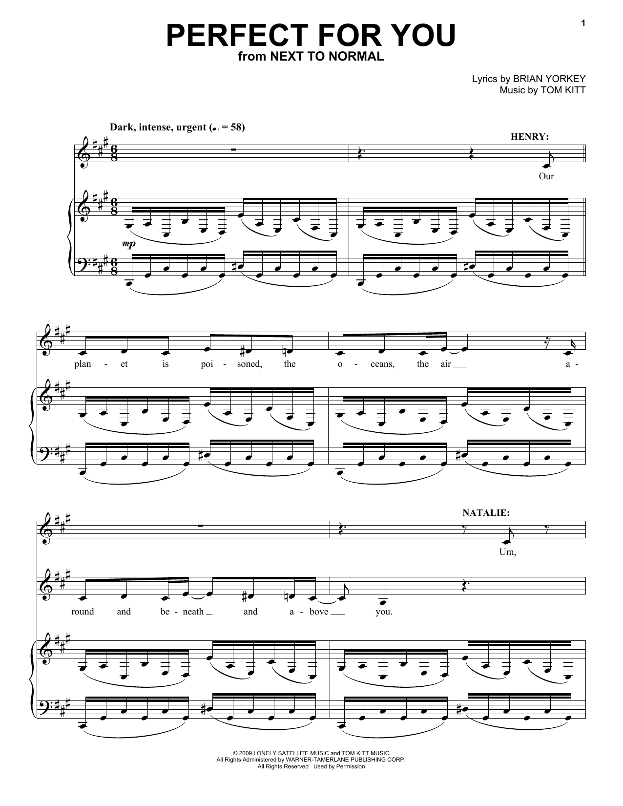 Learn to play Jennifer Damiano & Adam Chanler-Berat Perfect For You (from Next to Normal) sheet music for Piano & Vocal in minutes. Price: 7.8900$ Jennifer Damiano & Adam Chanler-Berat Perfect For You (from Next to Normal) sheet music notes and chords arranged for Piano & Vocal