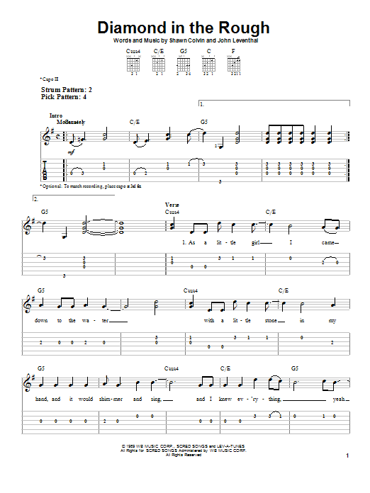 Learn to play Jennifer Knapp Diamond In The Rough sheet music for Piano, Vocal & Guitar Chords (Right-Hand Melody) in minutes. Price: 7.8900$ Jennifer Knapp Diamond In The Rough sheet music notes and chords arranged for Piano, Vocal & Guitar Chords (Right-Hand Melody)