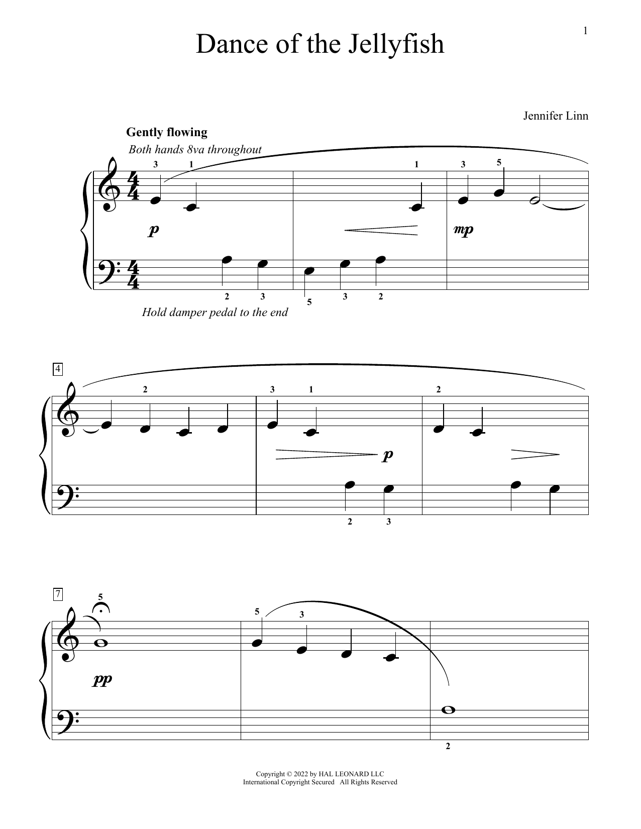 Jennifer Linn Dance Of The Jellyfish sheet music notes and chords arranged for Educational Piano