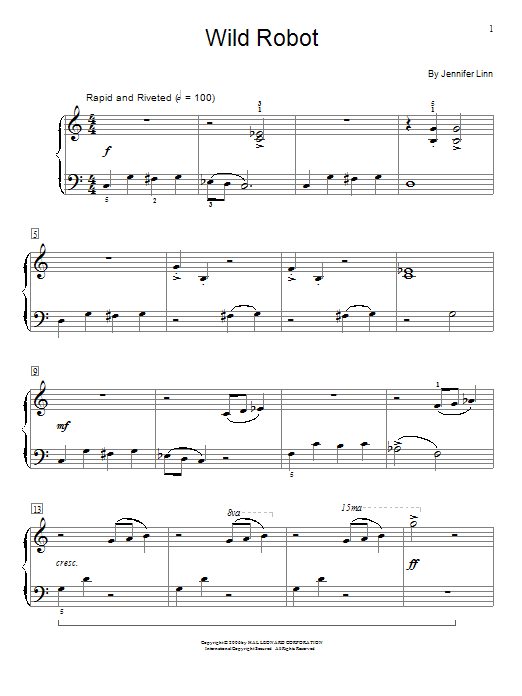 Jennifer Linn Wild Robot sheet music notes and chords. Download Printable PDF.