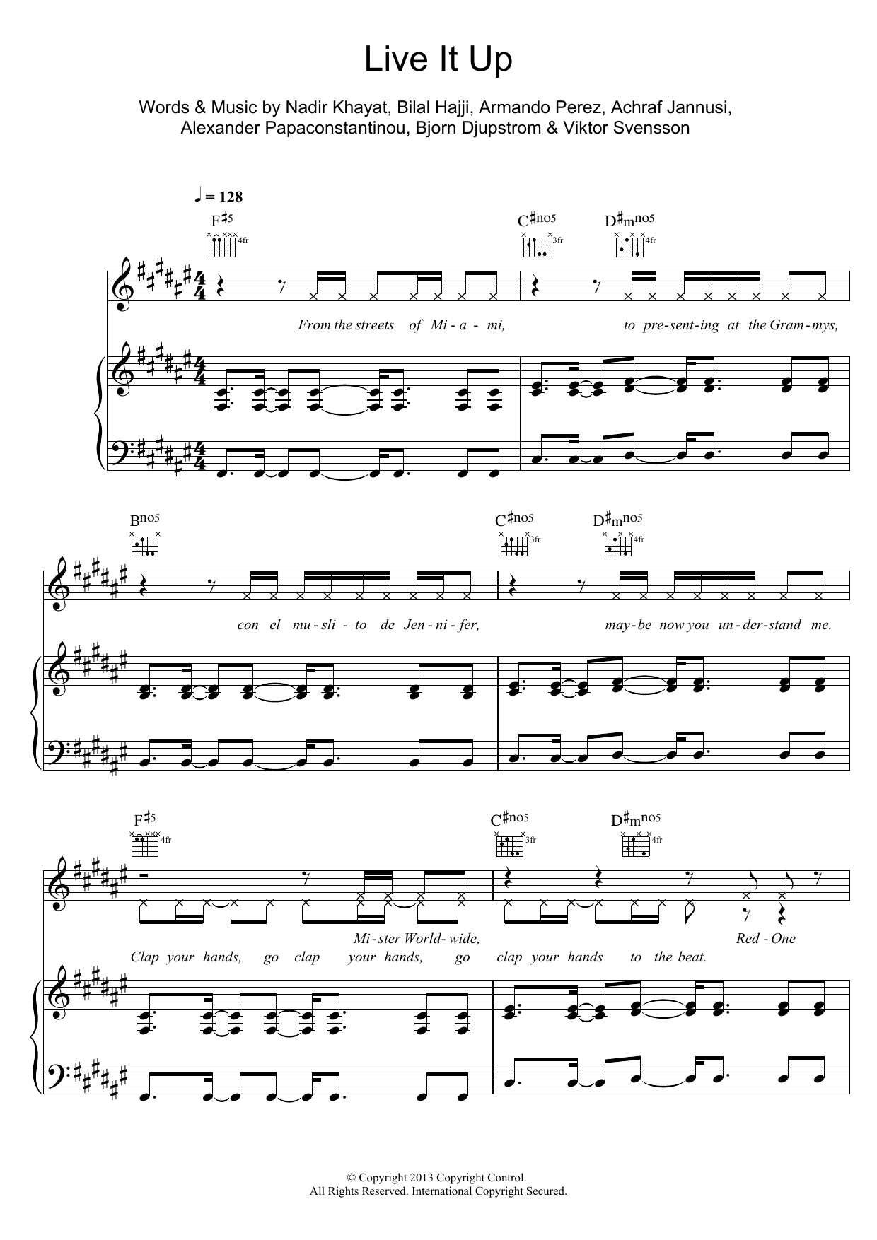 Learn to play Jennifer Lopez Live It Up sheet music for Piano, Vocal & Guitar Chords in minutes. Price: 7.8900$ Jennifer Lopez Live It Up sheet music notes and chords arranged for Piano, Vocal & Guitar Chords
