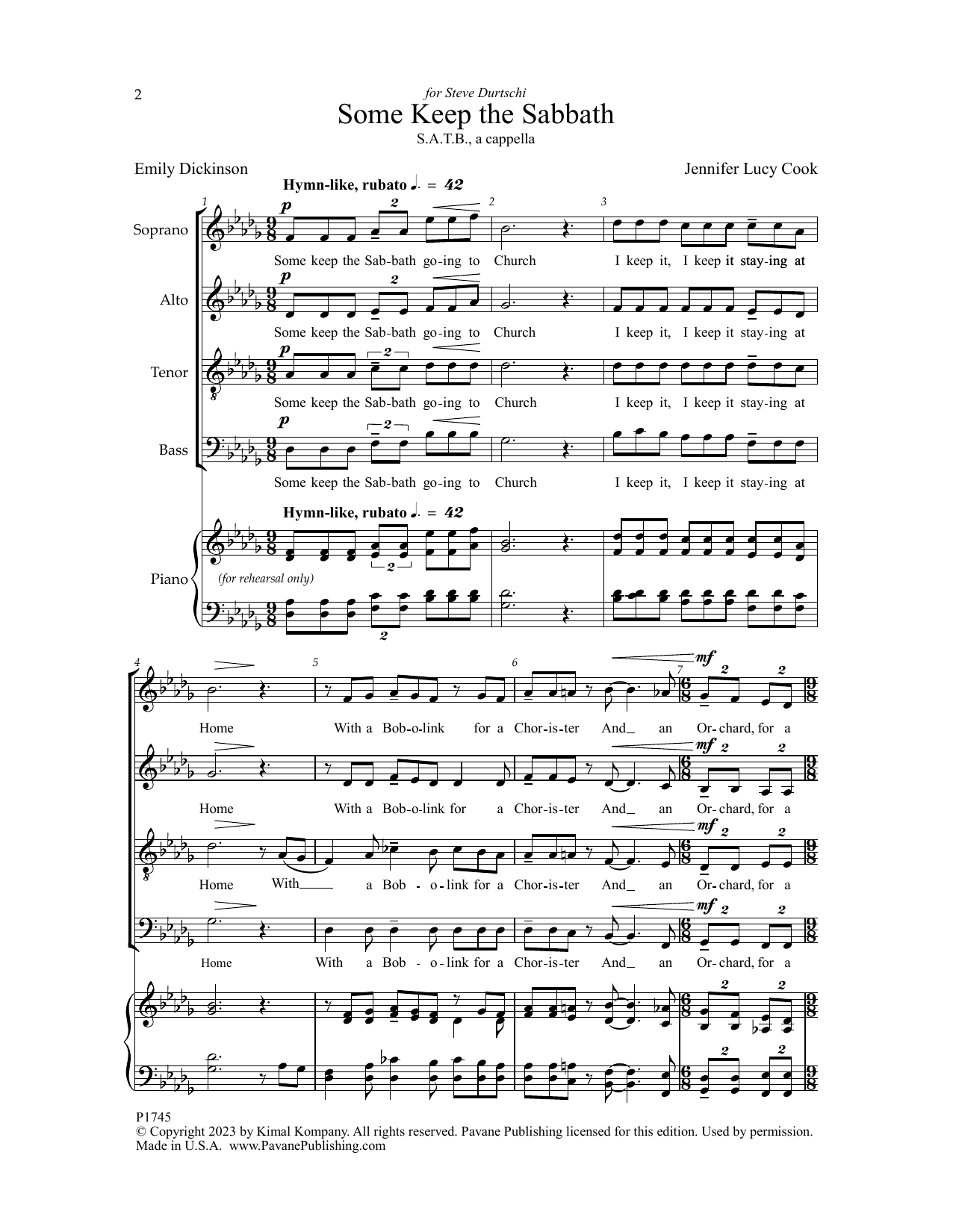 Jennifer Lucy Cook Some Keep The Sabbath sheet music notes and chords. Download Printable PDF.