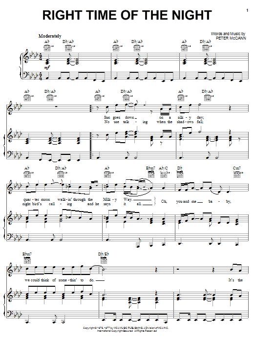 Learn to play Jennifer Warnes Right Time Of The Night sheet music for Ukulele in minutes. Price: 5.9900$ Jennifer Warnes Right Time Of The Night sheet music notes and chords arranged for Ukulele