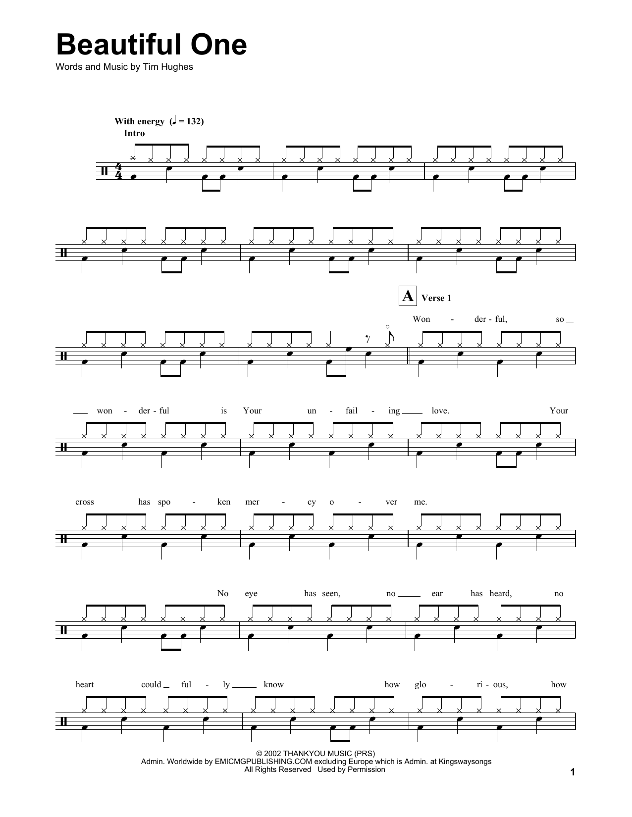 Jeremy Camp Beautiful One sheet music notes and chords. Download Printable PDF.