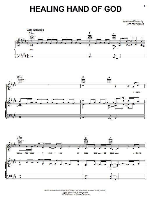 Learn to play Jeremy Camp Healing Hand Of God sheet music for Piano, Vocal & Guitar Chords (Right-Hand Melody) in minutes. Price: 7.8900$ Jeremy Camp Healing Hand Of God sheet music notes and chords arranged for Piano, Vocal & Guitar Chords (Right-Hand Melody)