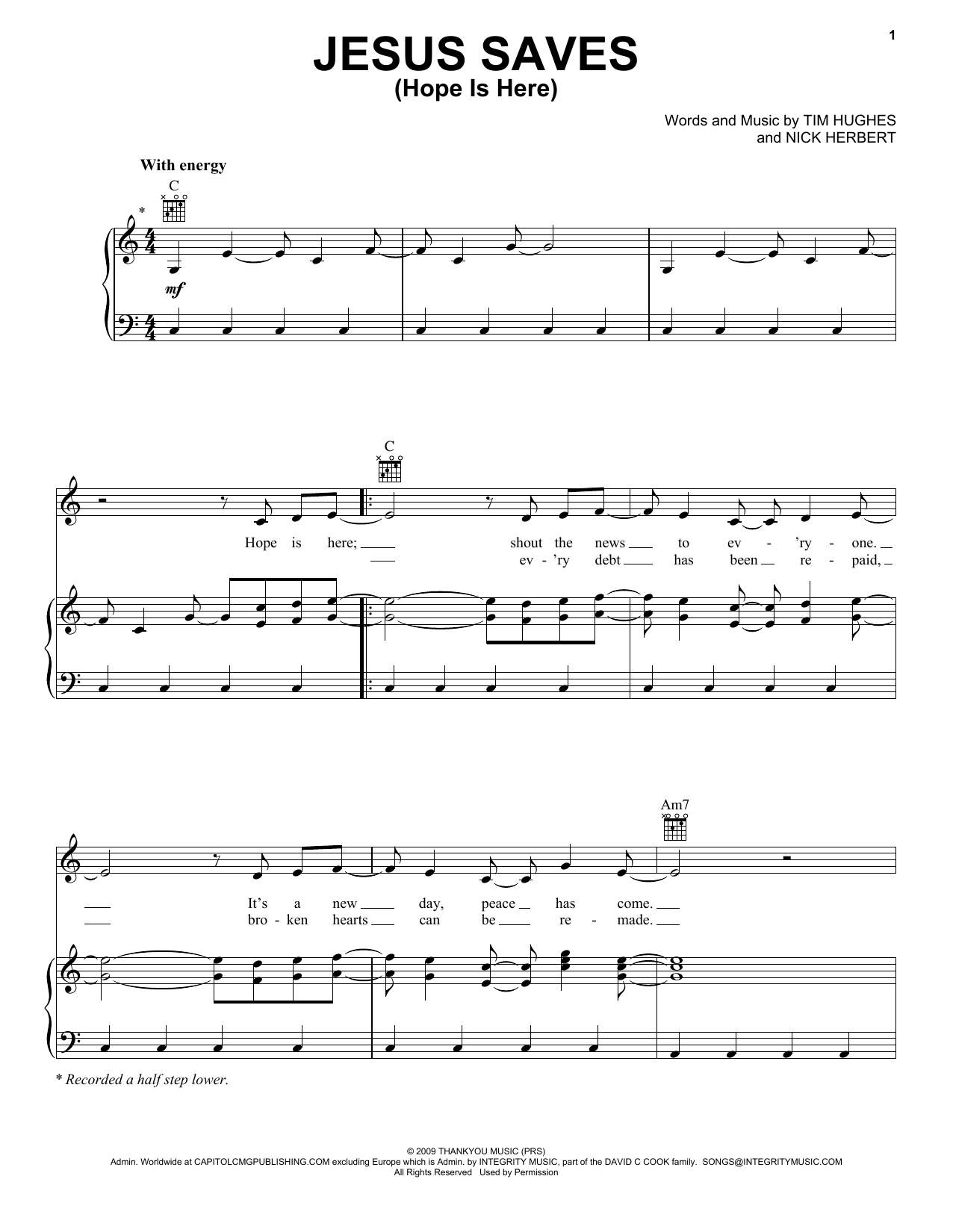 Jeremy Camp Jesus Saves sheet music notes and chords. Download Printable PDF.