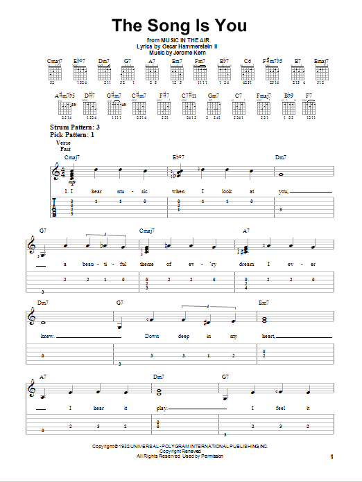 Jerome Kern The Song Is You sheet music notes and chords. Download Printable PDF.