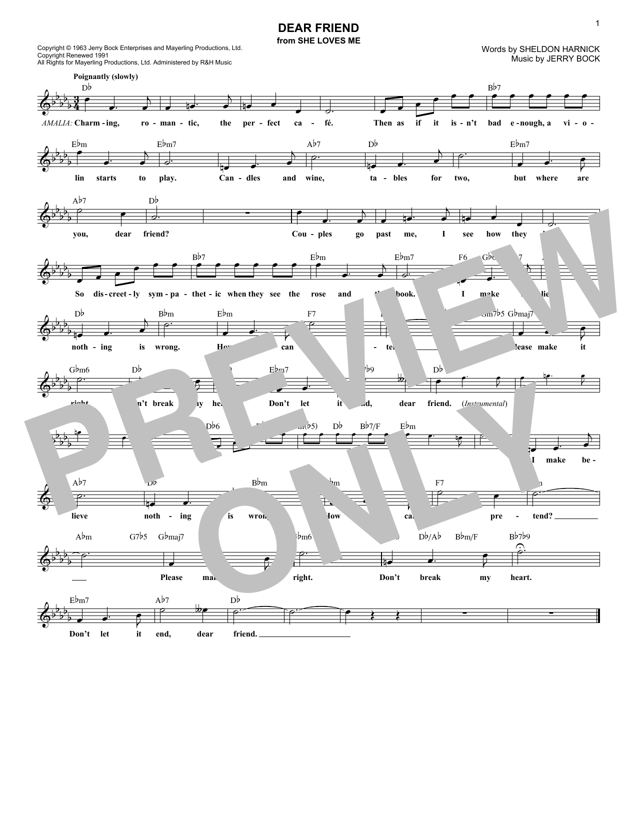 Learn to play Jerry Bock Dear Friend sheet music for Lead Sheet / Fake Book in minutes. Price: 5.9900$ Jerry Bock Dear Friend sheet music notes and chords arranged for Lead Sheet / Fake Book