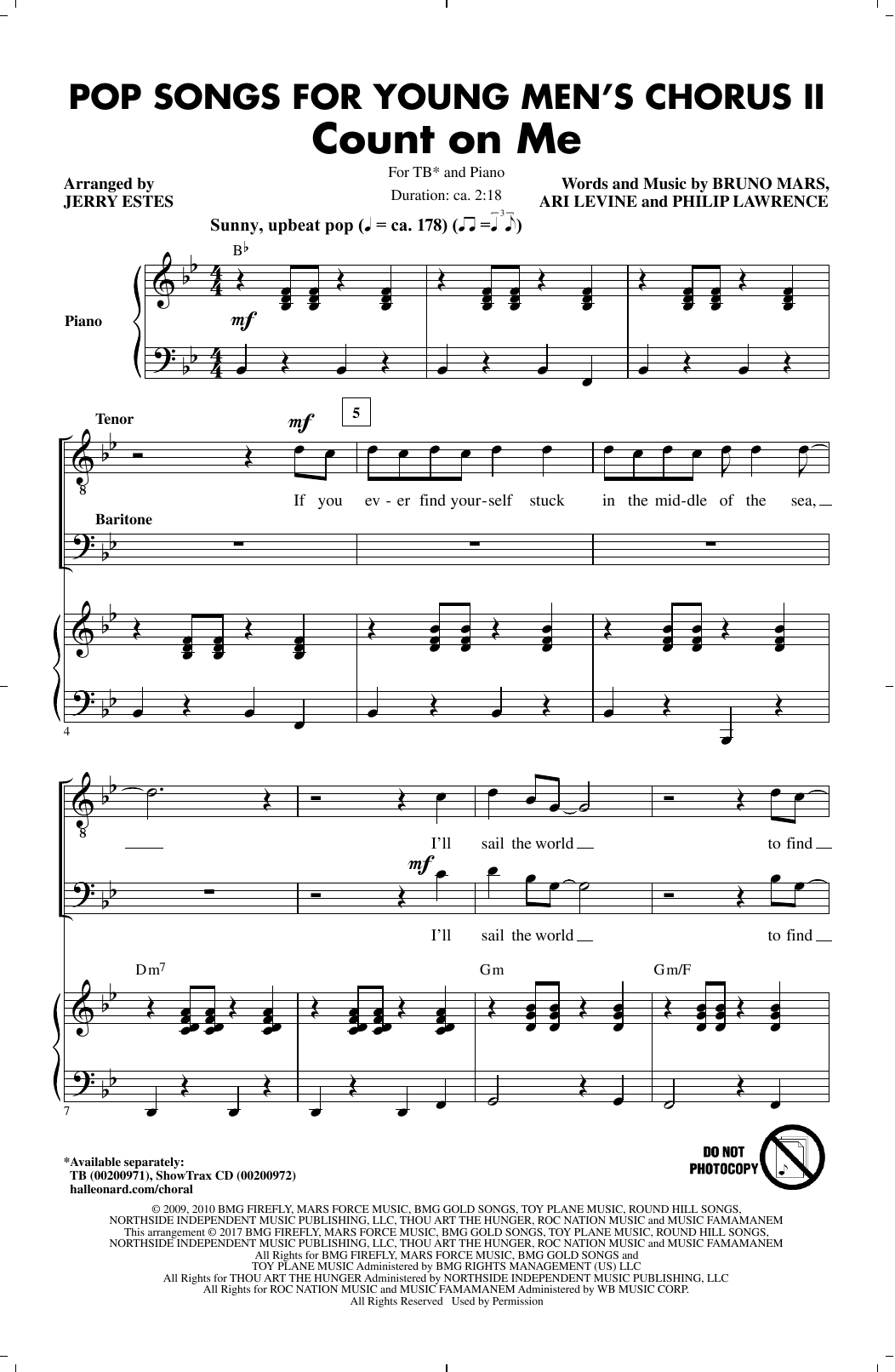 Jerry Estes Pop Songs for Young Men's Chorus II sheet music notes and chords. Download Printable PDF.