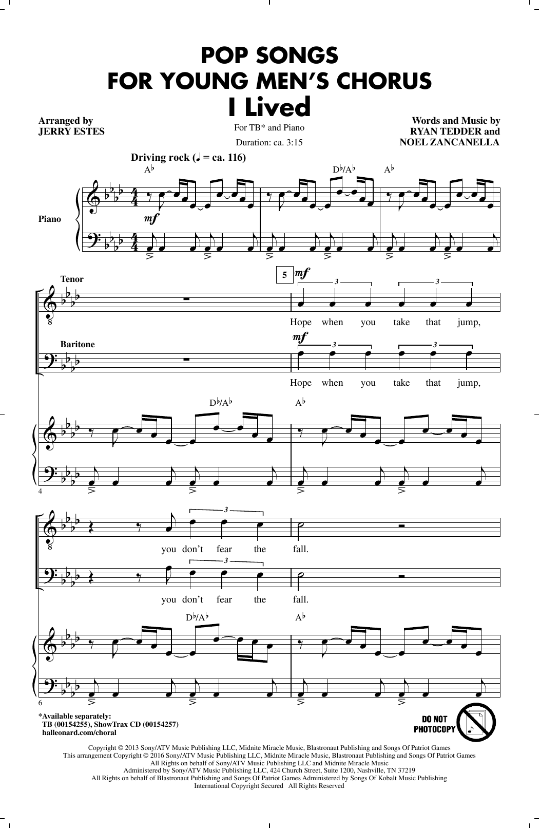 Jerry Estes Pop Songs for Young Men's Chorus sheet music notes and chords. Download Printable PDF.