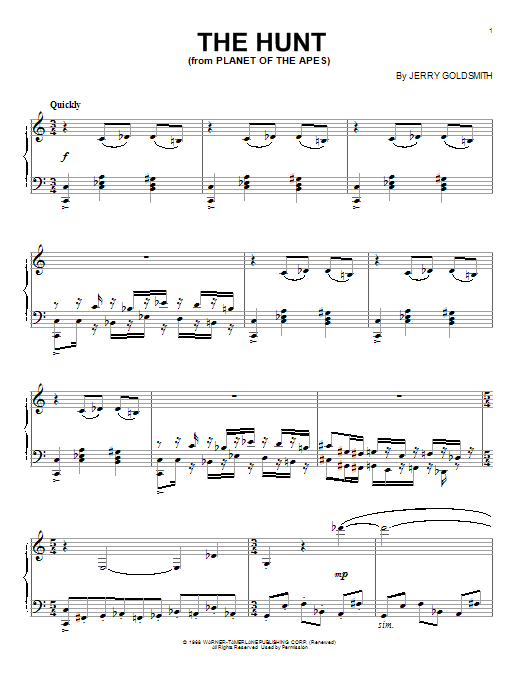 Learn to play Jerry Goldsmith The Hunt (from Jerry Goldsmith The Hunt (from