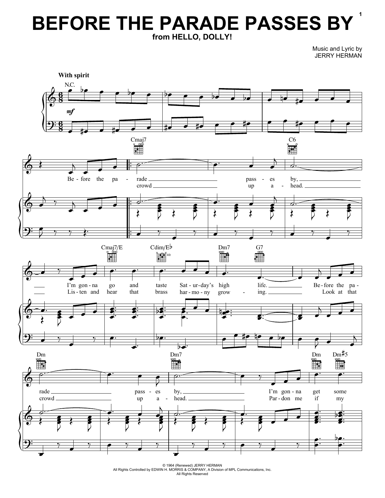 Jerry Herman Before The Parade Passes By sheet music notes and chords. Download Printable PDF.