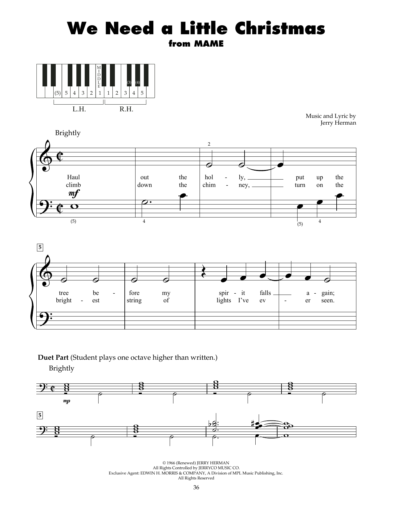 Jerry Herman We Need A Little Christmas (from Mame) sheet music notes and chords. Download Printable PDF.