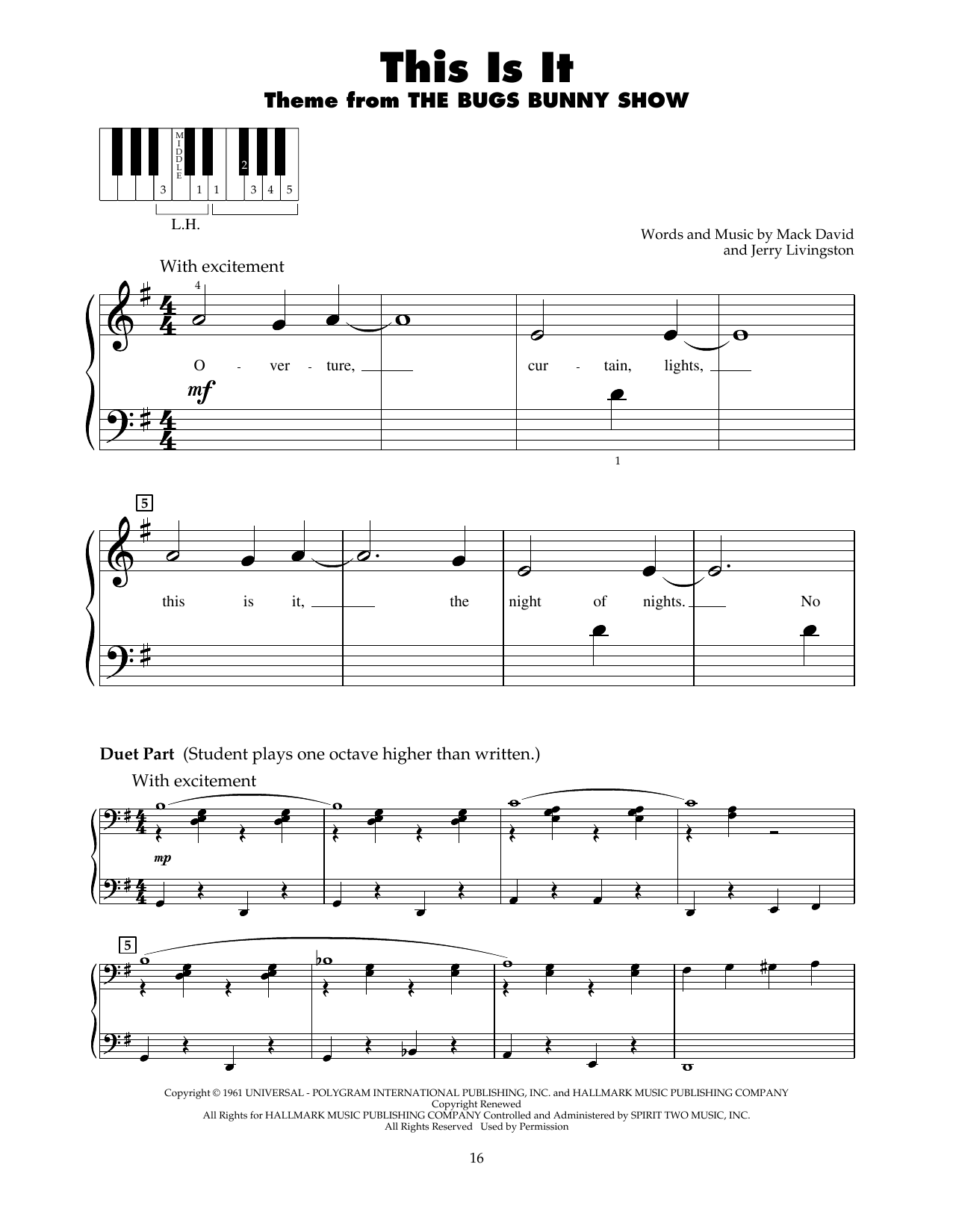 Jerry Livingston This Is It! sheet music notes and chords. Download Printable PDF.