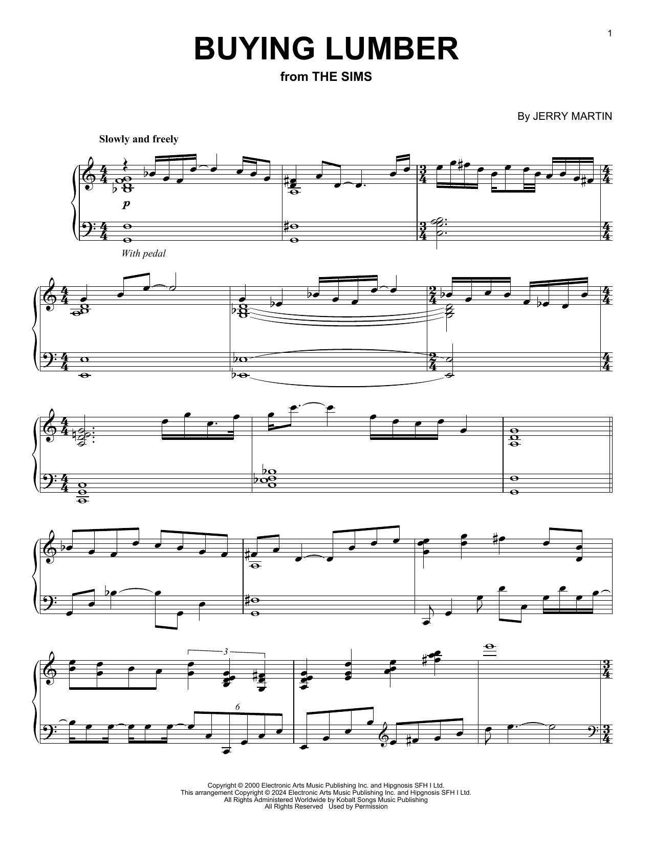 Jerry Martin Buying Lumber (from The Sims) sheet music notes and chords. Download Printable PDF.