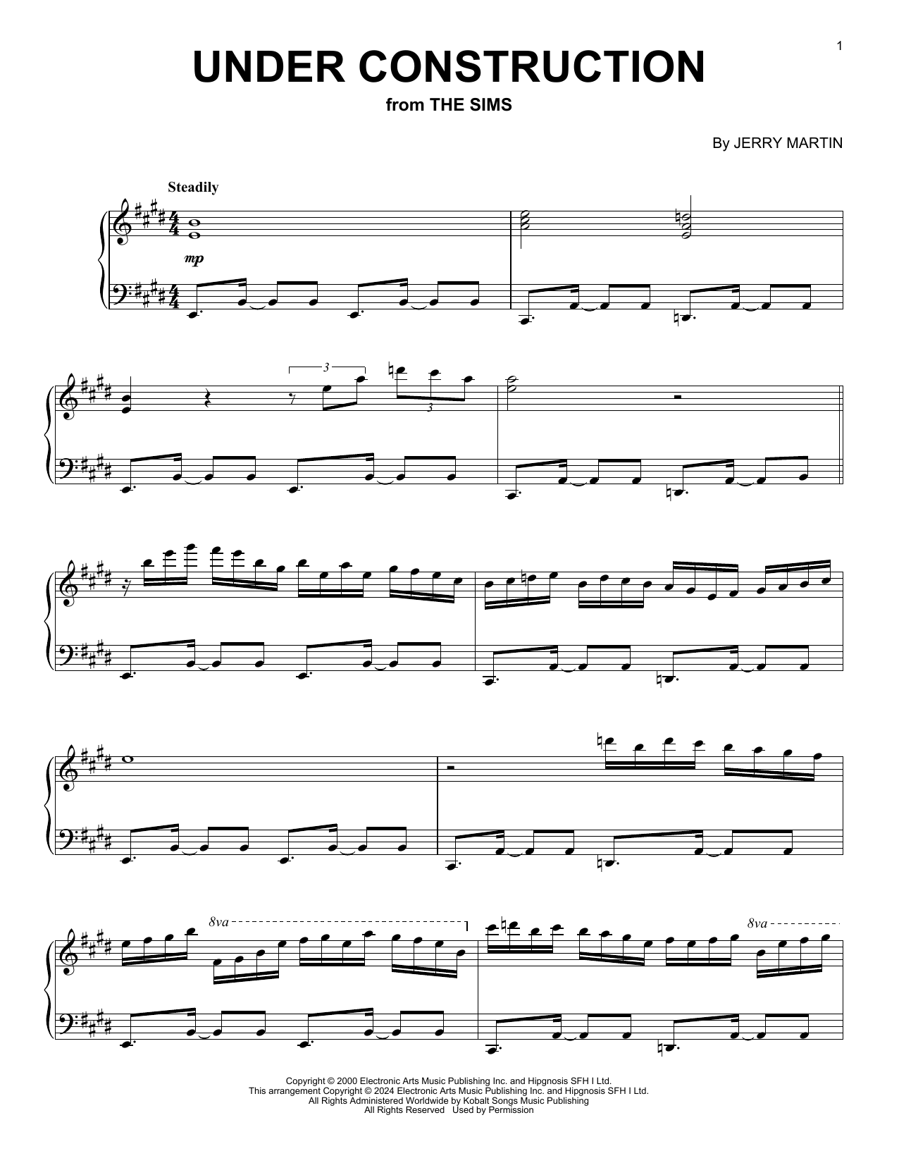 Jerry Martin Under Construction (from The Sims) sheet music notes and chords. Download Printable PDF.