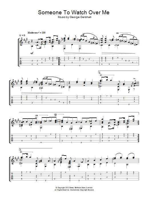 Jerry Willard Someone To Watch Over Me sheet music notes and chords. Download Printable PDF.